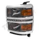 Chevy Silverado 1500 2014-2015 Smoked Headlights LED DRL