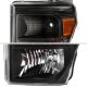 Ford F250 Super Duty 2011-2016 Black Euro Headlights