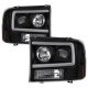 Ford F550 Super Duty 1999-2004 Black Tube DRL Projector Headlights