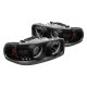 GMC Sierra 1999-2006 Black Smoked Halo Projector Headlights