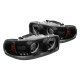 GMC Sierra 3500 2001-2006 Black Smoked Halo Projector Headlights