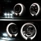 GMC Sierra 3500 2001-2006 Black Smoked Dual Halo Projector Headlights with LED