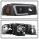 GMC Sierra 3500 2001-2006 Black LED Tube DRL Projector Headlights