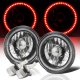 Chevy Blazer 1969-1979 Red SMD Halo Black Chrome LED Headlights Kit