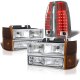 GMC Sierra 1994-1998 Headlights Tinted Corner LED Tail Lights