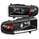 Dodge Ram 3500 1994-2002 Black Retrofit Projector Headlights LED DRL