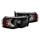 Dodge Ram 2500 2003-2005 Black Retrofit Projector Headlights