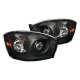 Dodge Ram 2500 2006-2009 Black Retrofit Projector Headlights