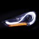 Hyundai Veloster 2012-2017 Black LED DRL Projector Headlights