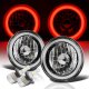 Dodge Pickup Truck 1969-1979 Red Halo Tube Black Chrome LED Headlights Kit