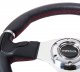 NRG Steering Wheel RST-008R 350MM Leather Flat Carbon Thumb Rests