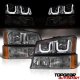 Chevy Silverado 2500HD 2003-2006 Smoked LED DRL Headlights Bumper Lights