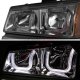 Chevy Silverado 2500HD 2003-2006 Smoked LED DRL Headlights Bumper Lights