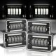 Dodge Challenger 1978-1983 Black DRL LED Headlights Conversion Low and High Beams