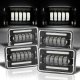 Ford Thunderbird 1983-1986 Black DRL LED Headlights Conversion Low and High Beams