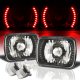 Acura Integra 1986-1989 Red LED Black Chrome LED Headlights Kit