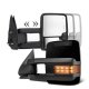 Chevy Silverado 2007-2013 Glossy Black Towing Mirrors LED Lights Power Heated