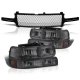 Chevy Silverado 1999-2002 Black Mesh Grille and Smoked Headlights Set