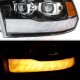 Dodge Ram 3500 2010-2018 Glossy Black DRL Projector Headlights LED Signal Lights