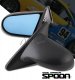 Honda Civic Coupe 1996-2000 Black Spoon Style Blue Len Power Side Mirror