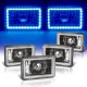 Buick Riviera 1975-1985 Blue LED Halo Black Sealed Beam Headlight Conversion Low and High Beams