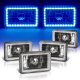 Chevy Celebrity 1982-1986 Blue LED Halo Black Sealed Beam Headlight Conversion Low and High Beams