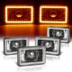 Cadillac Cimarron 1982-1985 Amber LED Halo Black Sealed Beam Headlight Conversion Low and High Beams