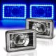 Dodge Dakota 1987-1990 Blue LED Halo Black Sealed Beam Projector Headlight Conversion