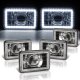 Cadillac Eldorado 1975-1985 LED Halo Black Sealed Beam Projector Headlight Conversion Low and High Beams