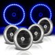 1969 Ford Mustang Blue LED Halo Black Sealed Beam Headlight Conversion