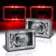 Chrysler Fifth Avenue 1984-1990 Red Halo Black Chrome Sealed Beam Projector Headlight Conversion
