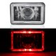 GMC Truck 1981-1987 Red Halo Black Chrome Sealed Beam Projector Headlight Conversion