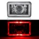 GMC Truck 1981-1987 Red Halo Black Chrome Sealed Beam Projector Headlight Conversion Low and High Beams