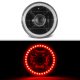 1969 Ford Mustang Red LED Halo Black Sealed Beam Projector Headlight Conversion