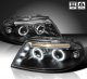 VW Passat 2001-2005 Black Halo Projector Headlights with LED