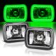 Chevy Tahoe 1995-1999 Green LED Halo Black Sealed Beam Headlight Conversion