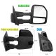 Ford F450 Super Duty 2008-2016 Glossy Black Towing Mirrors Smoked LED Lights Power Heated