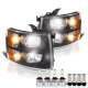 Chevy Silverado 2500HD 2007-2014 Black Headlights LED Bulbs Complete Kit