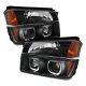 Chevy Avalanche 2002-2006 Body Cladding Black Halo Projector Headlights Set