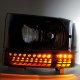 Ford F350 1999-2004 Black Headlights LED Bumper Lights