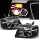 Lincoln Mark LT 2006-2008 Black Halo Projector Headlights with LED