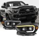 Toyota Tacoma TRD 2016-2023 Black LED DRL Projector Headlights Dynamic Signal