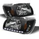 Toyota Tacoma 2001-2004 Black Euro Headlights with Chrome Trim Corner Lights