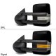 Chevy Silverado 2007-2013 Glossy Black Tow Mirrors Smoked Switchback LED DRL Sequential Signal