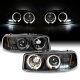 GMC Yukon Denali 2001-2006 Black Dual Halo Projector Headlights with LED