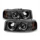 GMC Yukon Denali 2001-2006 Black Dual Halo Projector Headlights with LED