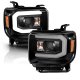 GMC Sierra 2014-2015 Black LED DRL Projector Headlights