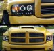 Dodge Ram 2500 2003-2005 Black Halo Projector Headlights with LED