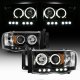 Dodge Ram 3500 2003-2005 Black Halo Projector Headlights with LED