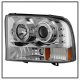 Ford Excursion 2000-2004 Clear Dual Halo Projector Headlights with LED